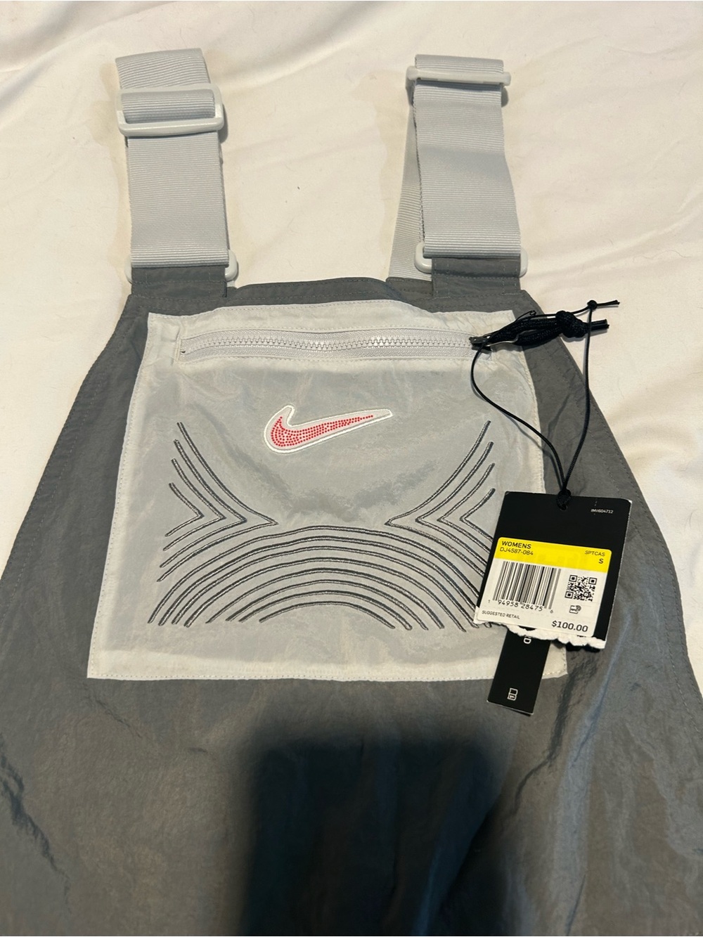 Nike Gray and White Chest Pouch with Red Swoosh Bib shorts. Adorable fit.